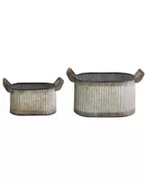 2 vazonų rinkinys TULIPE 31/41 cm pilkas metalas