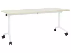 Sudedamas rašomasis stalas CAVI, šviesiai rudas, 180 cm x 60 cm, su ratukais