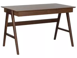 Rašomasis stalas SHESLAY, tamsiai rudas, 120 cm x 70 cm, su stalčiais