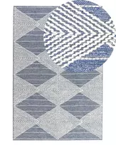 Kilimas DATCA mėlynos ir smėlio spalvos 140 x 200 cm vilnonis