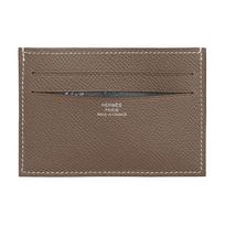 Hermes Citizen Twill Diagonal Design Epsom Leather Card Holder Men Accessories Dark-Brown H087017CAAF Dark Brown