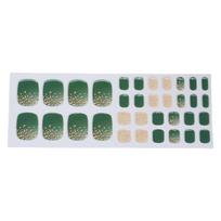 Elegant Toe Nail Art Stickers Gel Nail Sitkcers No Bake Needed with Glitter Powder Decoration Pedicure Stickers