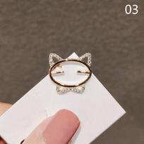 Elegant  Opal Stone Moon Cat Brooch Pin For Women Cute Kitten Animal  Corsage Brooches Clothes Accessories Gift Party Supplies