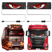2 vnt. Automobilio akių LED ekranas Animacinės velnio LED akys Sunkvežimio automobilio lango LED akys Lankstus LED ekrano skydelis Priekiniam stiklui black