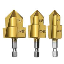 1Pcs Three Blade Ppr Titanium Plated Upgraded Lifting Drill Bit Hexagonal Handle Water Pipe Drilling Reaming Repair Pipe Repair Tool A4