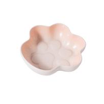 Paw Shaped Pet Food Bowl Non-slip Cat Feeder Dish Pet Water Feeder Slow Feeder Bowl  Puppy Feeding rožinė