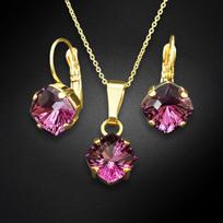Papuošalų rinkinys moterims DiamondSky "Mystic (Amethyst)" su Swarovski kristalais