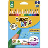 BIC Kids Evolution Triangle ECOlutions Trikampiai Spalvoti Pieštukai - Mišrios Spalvos, 12 Vnt. Kartoninė Dėžutė