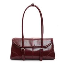 Large Capacity PU Underarm Bag Messenger Bag Retro Handbag Elegant Retro PU Shoulder Bag  Travel vyno raudonos spalvos