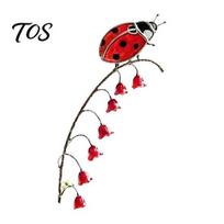 Ladybug Snail Pot Stakes Garden Window Charm Stakes, Whimsical Nature Collection Ornaments Decorative Plant Stake, for Flower Pots Decorations Ladybug