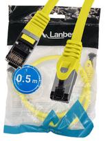 Przewód kabel internetowy lan rj45 patchcord kat.8.1 sftp żółty 0,5m