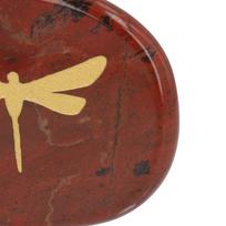 Carved Dragonfly Palm Stone Lightweight Balance Stone Hardwearing Worry Stone  For Meditation raudona