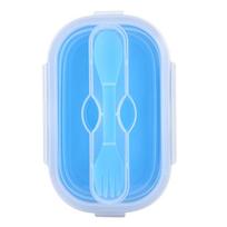 800ml Foldable Bento Box Capacity Portable Food Storage Portable Collapsible Food Container  Picnic mėlyna