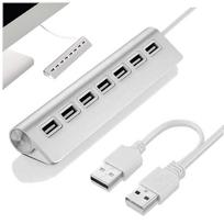 7x portowy hub usb 2.0 aluminiowy 1x7 rozgałęźnik