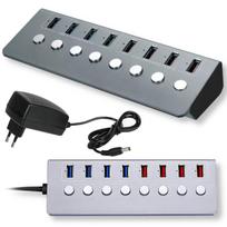 Hub usb 4x 3.0 + 4 ładujące porty 8 portów aluminiowy rozgałęźnik