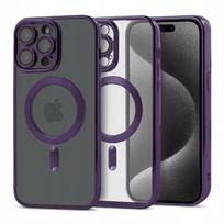 Etui do iphone 11 pro max magsafe obudowa wzmacniana fioletowy case + szkło