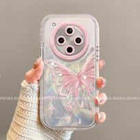 Silicone Phone Case OPPO Find X8 Pro X6 X5 X3 With Chain Strap Cartoon Butterfly Design Pink English Print Full Coverage OPPO Find X8