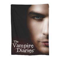 Damon Salvatore The Vampire Diaries Blanket Soft Warm Flannel Throw Blanket Bedding for Bed Living room Picnic Travel Home Sofa Size: 75*100cm, Weight: 230 GSM
