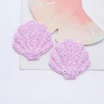 12Pcs Glitter Shell Patches Appliques DIY Crafts Sewing Supplies Headwear Hat Decor Scrapbooking rožinė