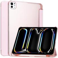 Skirtas iPad Air 11 Air 13 colių 2024 dėklas su rašiklio laikikliu PU odinis kietas nugarėlės stovas, planšetinis kompiuteris Coque, skirtas iPad Pro 13 11 2024 M4 M2 dėklas For iPad Pro 11 2024 rožinio aukso spalvos