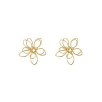 Aukso spalvos Lotus moteriški auskarai su smeigtukais rankų darbo tuščiaviduriai žiedai maži auskarai Brincos boucle d'oreille