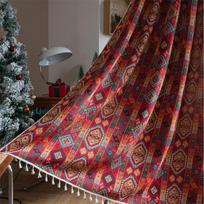 Haute Maison Festive Drapes - Limited Edition Crimson Jacquard Weighted Hem for Michelin-Star Kitchens & Glass-Cube Bay Windows 1.5x1.6MHook Top