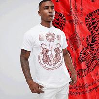 Muay Thai T-shirt Thai boxing Sak Yant tigers Tattoo Thai Boxer Martial Art tee S