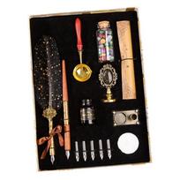 Exquisite Dip Pen Kit 5 Pen Nibs 15ml Ink Bottles Included Feather Calligraphy Pen for Wedding Invitations Signatures juoda