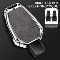 Odinis metalinis automobilio rakto dėklas dangtelis korpusas Mercedes Benz A B C E klasėms GLS GLA GLK GLC CLS CLA AMG W204 W205 W212 W463 W176 sidabro pilka spalva