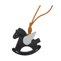 Bag Pendant Eco-Friendly Imitation Leather Rocking Horse Keychain with Rope Lanyard Wing Design Bags Car Accessories