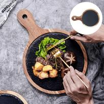 Acacia Wood Peel Round Tableware Serving Tray for Meat Cake Vegetables 30x20x1.5CM