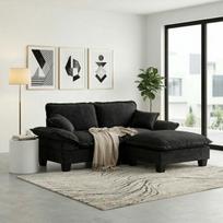 Modulinis kampinis sofa, didelio tankio putos, Chenille audinys, 1 vnt