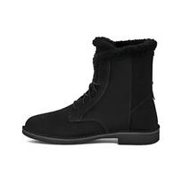 UGG Women's Quincy Ankle Boots Black Suede Lace Up Casual Winter Boots 1129810-BLK 36