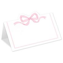 50Pcs Pink Bow Seat Card Wedding Guest Name Seat Card Birthday Party Desktop Decoration Gift Card,Tea Party Decoration Supplies rožinė