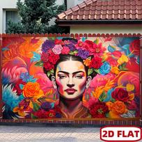 2D Ryškus Gėlėtas Frida Kahlo Fonas Audinys Meksikietiško Stiliaus Foto Rekvizitas 47.2x31.5inch/120*80cm