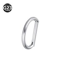 Titanium D-Shape Septum/Ear Cuff, 1.0/1.2mm Thick, 8/10mm Inner Diameter - 2024 Piercing Jewelry 1.2*10mm