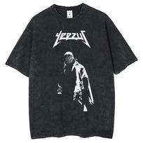 Rapper Kanye West Late Registration Tour  Vintage Man Short Sleeve Tee Washing T Shirt Hip Hop Streetwear Tshirts S