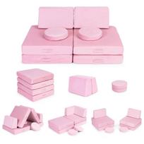 Didelė sulankstoma modulinė sofa vaikams ,rožinė, Ecotoys