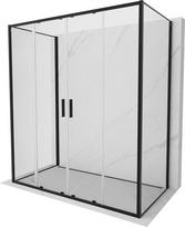 Mexen Exo-3S trijų sienų stumdomas dušo kabina 170 x 90 cm, skaidrus, juodas - 8152-170-090-70-00-3S