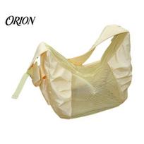 Breathable Mesh Pet Carrier Sling Bag with Mesh, Safety Tether, Washable Cat Secure Harness Clip Bag, Crossbody for Cats And Small Dogs Panel geltona