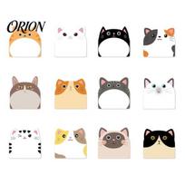 Self-Stick Memos 12Pcs/Set Cartoon Animal Note, 30 Sheets/Pad Self-adhesive Note Pad, Cat Pattern Notes Super Sticking Power Memo Post Stickies A