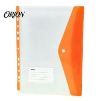 File Pockets 11 Hole Binder for A4 Binders, Plastic Expanding Folders Colorful with Snap Closure & Transparent Label Slot, Durable Document Organizer Transverse oranžinė