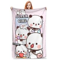 Bear Cartoon Cute Bubu Dudu Blankets Fleece Decoration Multi-function Super Soft Throw Blankets for Bed Outdoor Rug Piece Size: 75*100cm, Weight: 230 GSM