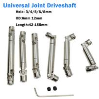 1pcs Metal Internal Spline Drive Shaft Universal Joint Driveshaft Iron Electroplating Telescopic Drive Shaft Coupling L:42-155mm 42-55mm(Hole 4-4mm)