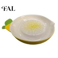 Ginger Garlic Paste Maker Ceramic Grater Plate, with Leaf Handle Design, Manual Crusher Tool Easy Cleaning Kitchen Grinding Tool, for And Lemon Small geltona