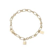 Acne Studios Padlock Logo Chain Necklace Unisex necklace Brass B50007 One Size,Gold