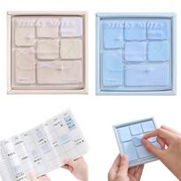 PAVIKE Sticky Note Large 420 Cute Sticky Stylish Sticky Fun Memo Strong Adhesive Small Sticky Home Convenient Blue and Apricot Set, Capacity, Sheets, mėlyna