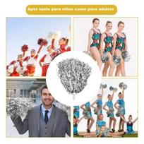 20PCS Handle Cheering Hand Flowers PET Cheerleader Pompoms Poms Cheer Squad Flowers  For Stage Show sidabras