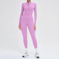 Zechuang autumn and winter onesie tight-fitting velvet yoga onesie outdoor thermal onesie running fitness clothing S