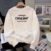 Mens Heavyweight Cotton Crew Neck Long Sleeve Loose Fashion Hoodless Sweatshirt M balta